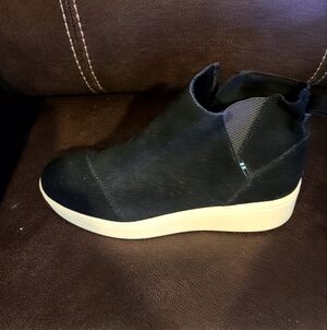 TOMS Womens Jamie Slip On Platform Sneakers Shoes Casual - Black Size 7.5